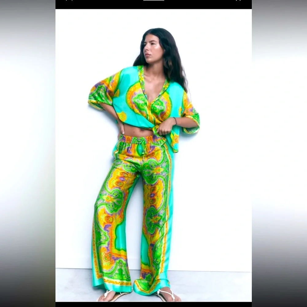 Zara flowy printed blouse - Picture 7 of 12